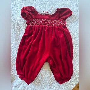 Girl’s Vintage Red Velvet Holiday Jumper